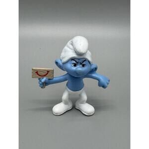 2012 Peyo SMURFS Grouchy Smurf McDonalds Happy Meal Toy PVC Figure 3”